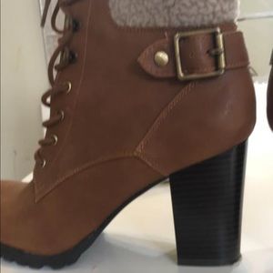 Rust colored booties only once worn.